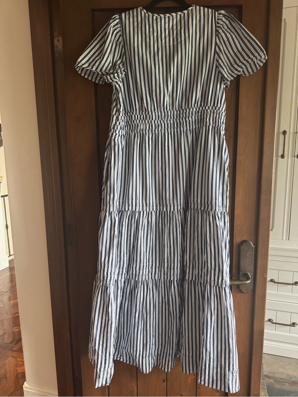 Quince Blue and White Striped Maxi Dress